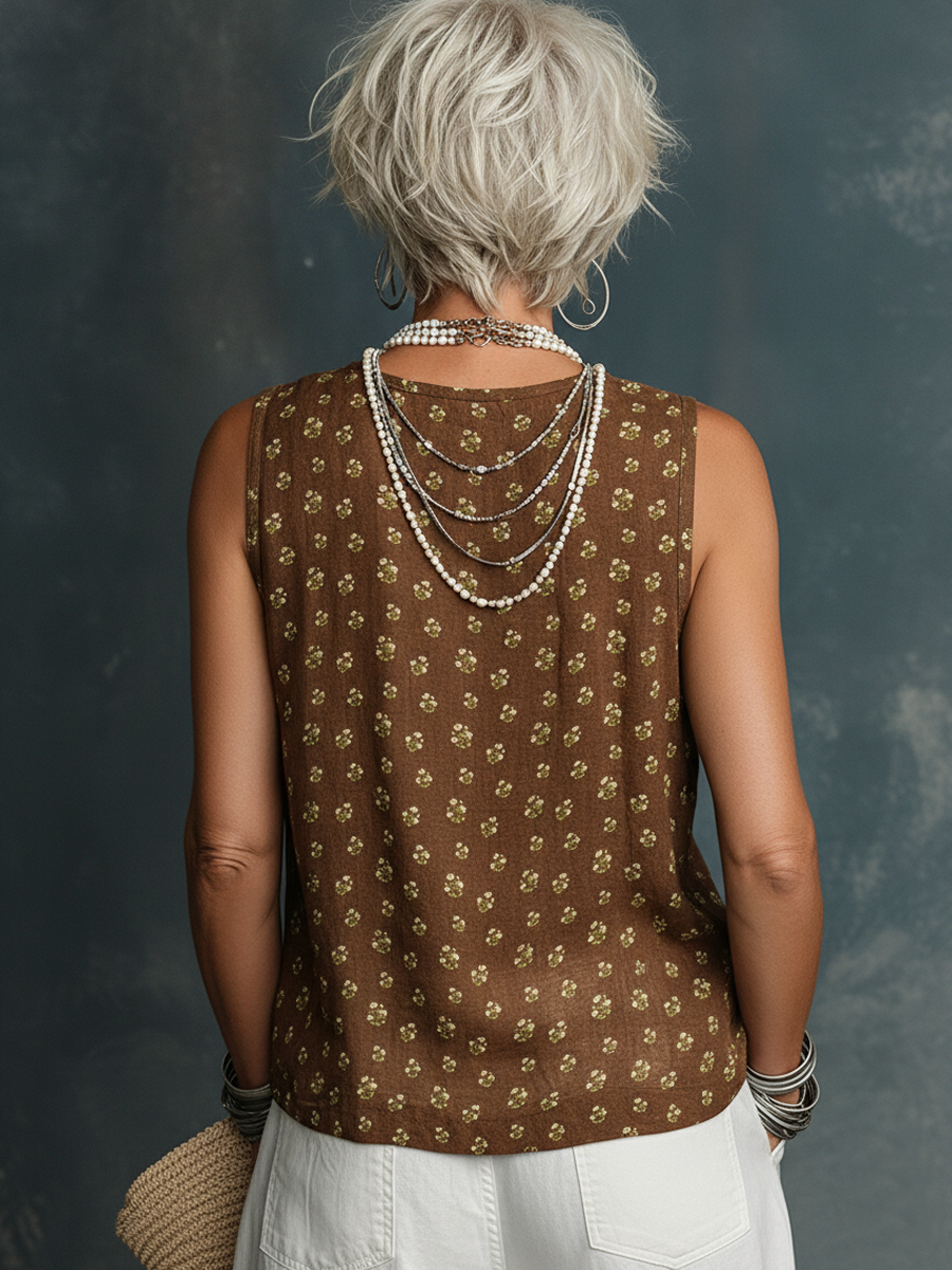 Maelys Linen V-Neck Shirt