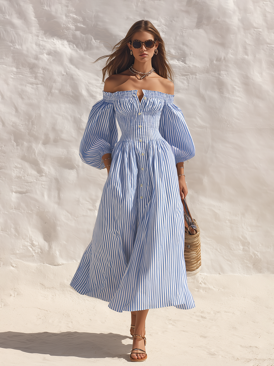 Odette White Off-Shoulder Maxi Dress
