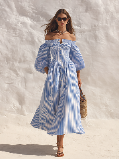 Odette White Off-Shoulder Maxi Dress