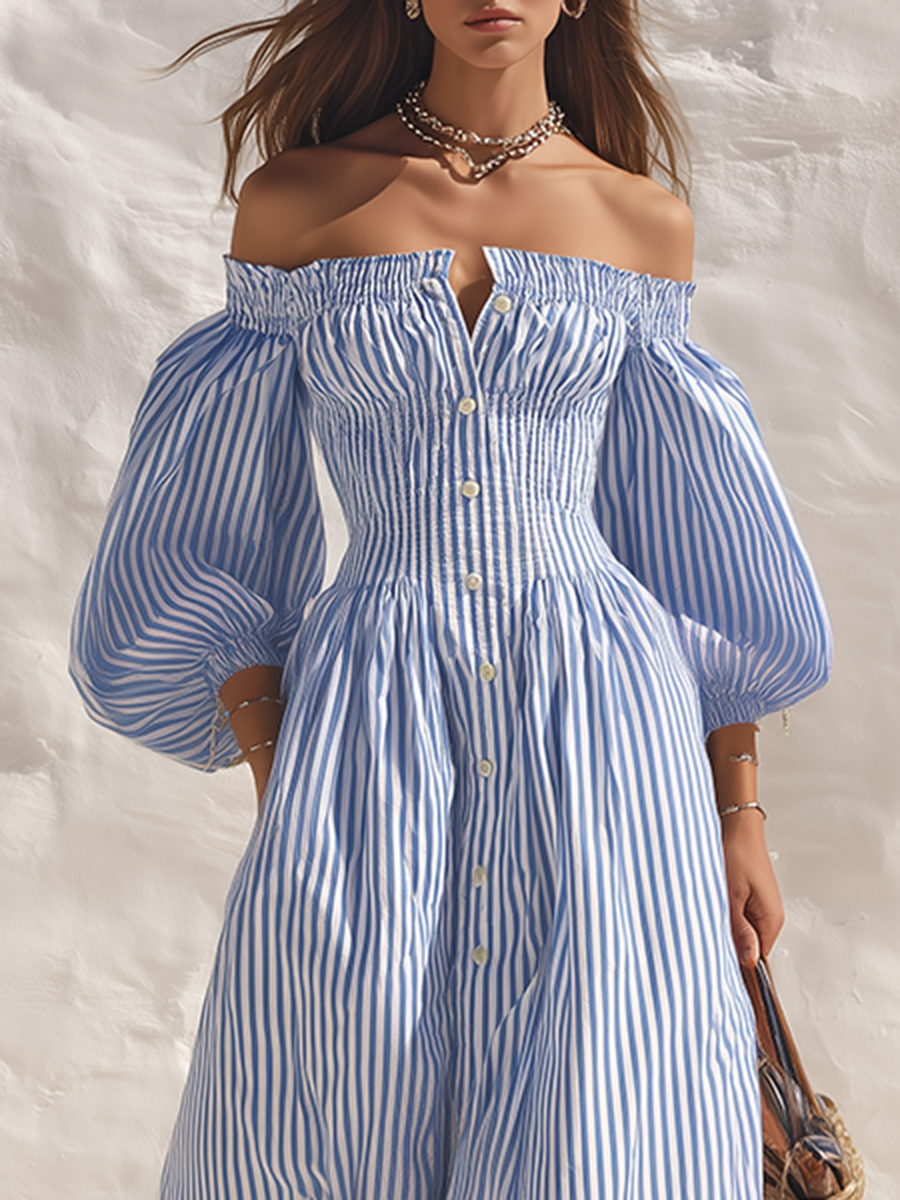 Odette White Off-Shoulder Maxi Dress