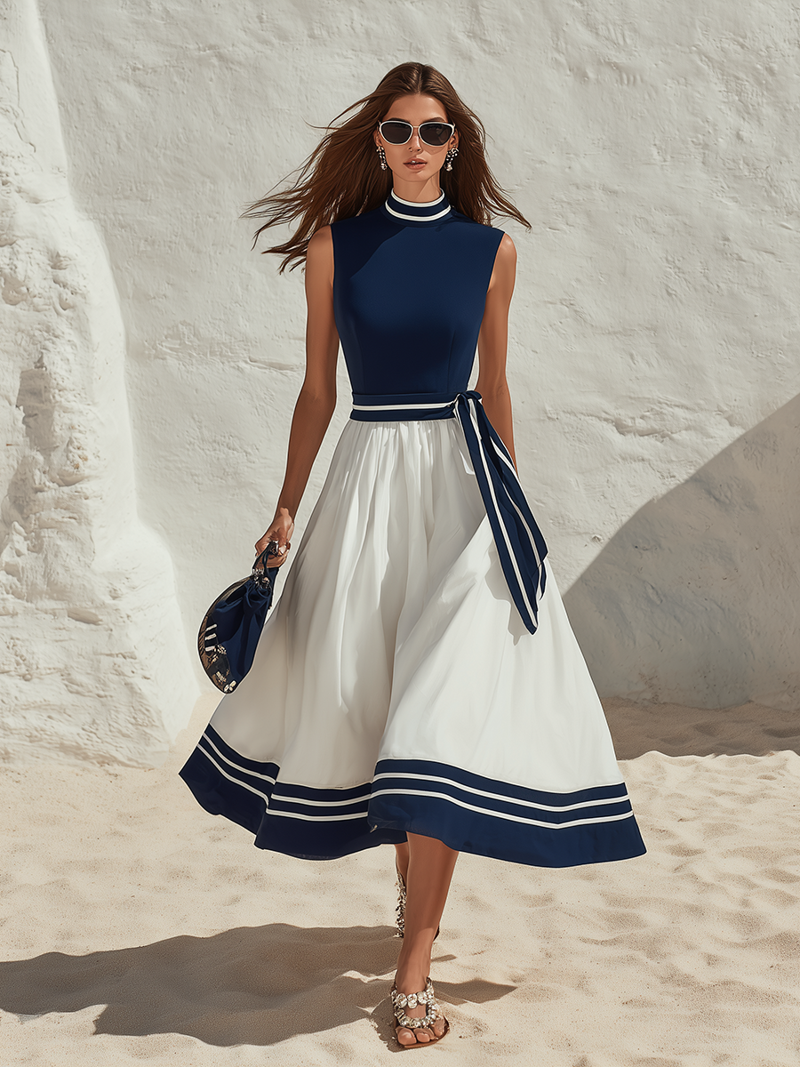 Soraya White Sleeveless Midi Dress