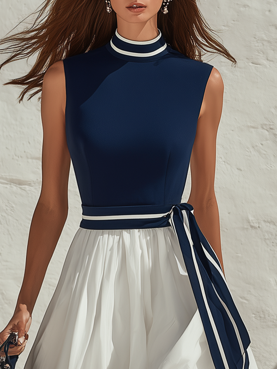 Soraya White Sleeveless Midi Dress