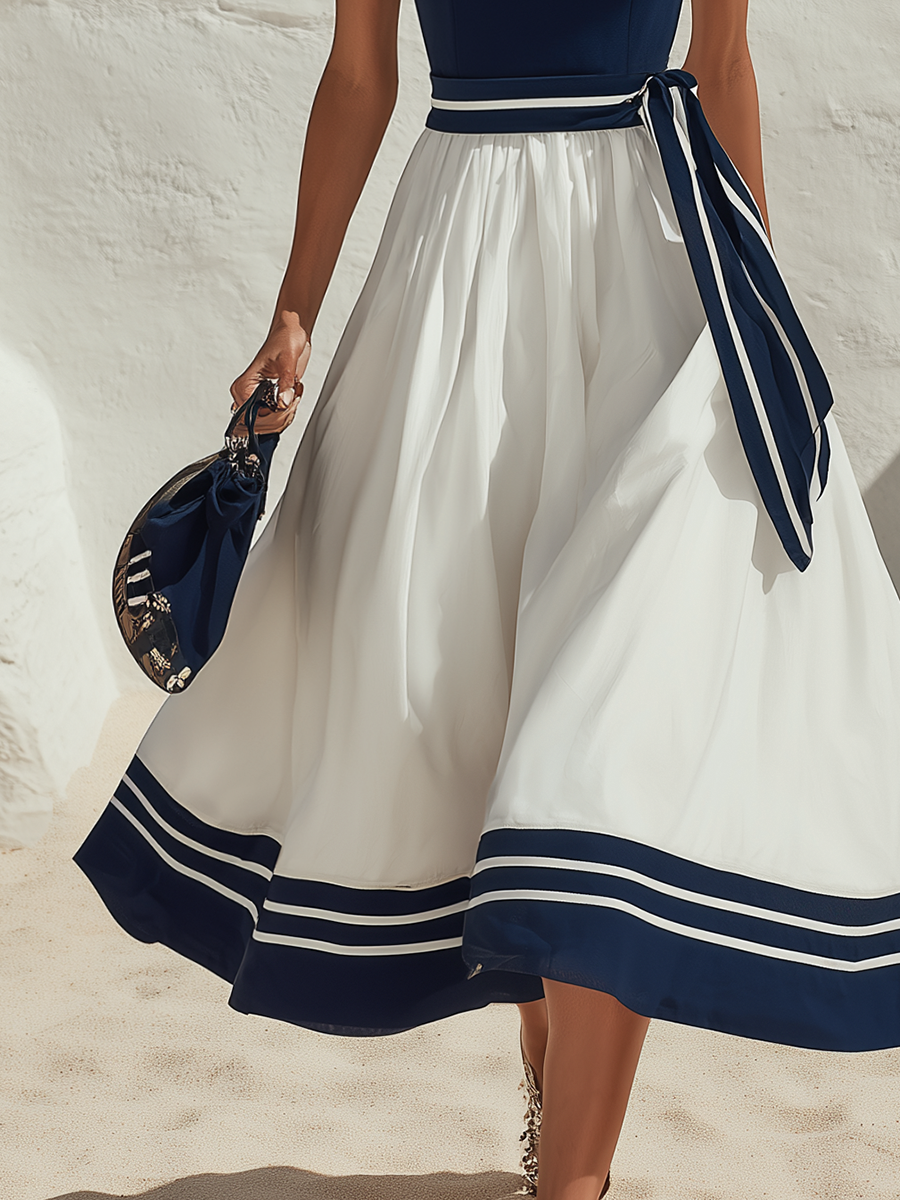 Soraya White Sleeveless Midi Dress