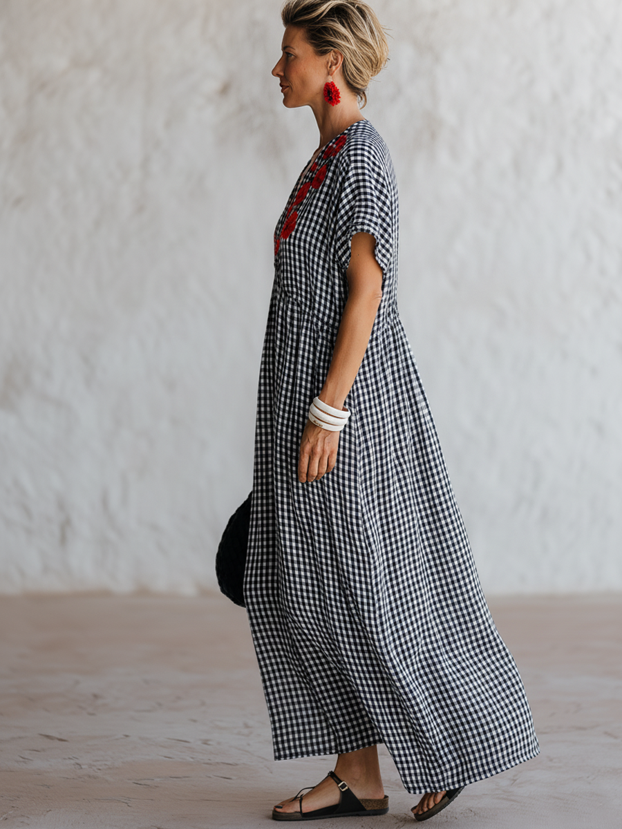 Pernille Cotton V-Neck Maxi Dress