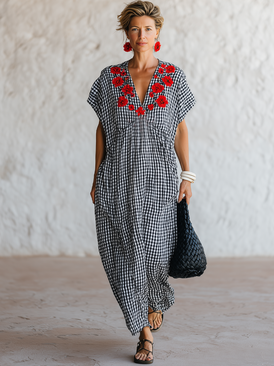 Pernille Cotton V-Neck Maxi Dress