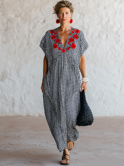 Pernille Cotton V-Neck Maxi Dress