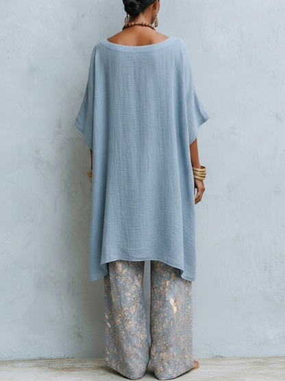 Urseline Cotton Boat Neck Co-ord Set
