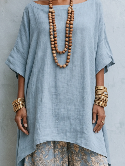 Urseline Cotton Boat Neck Co-ord Set