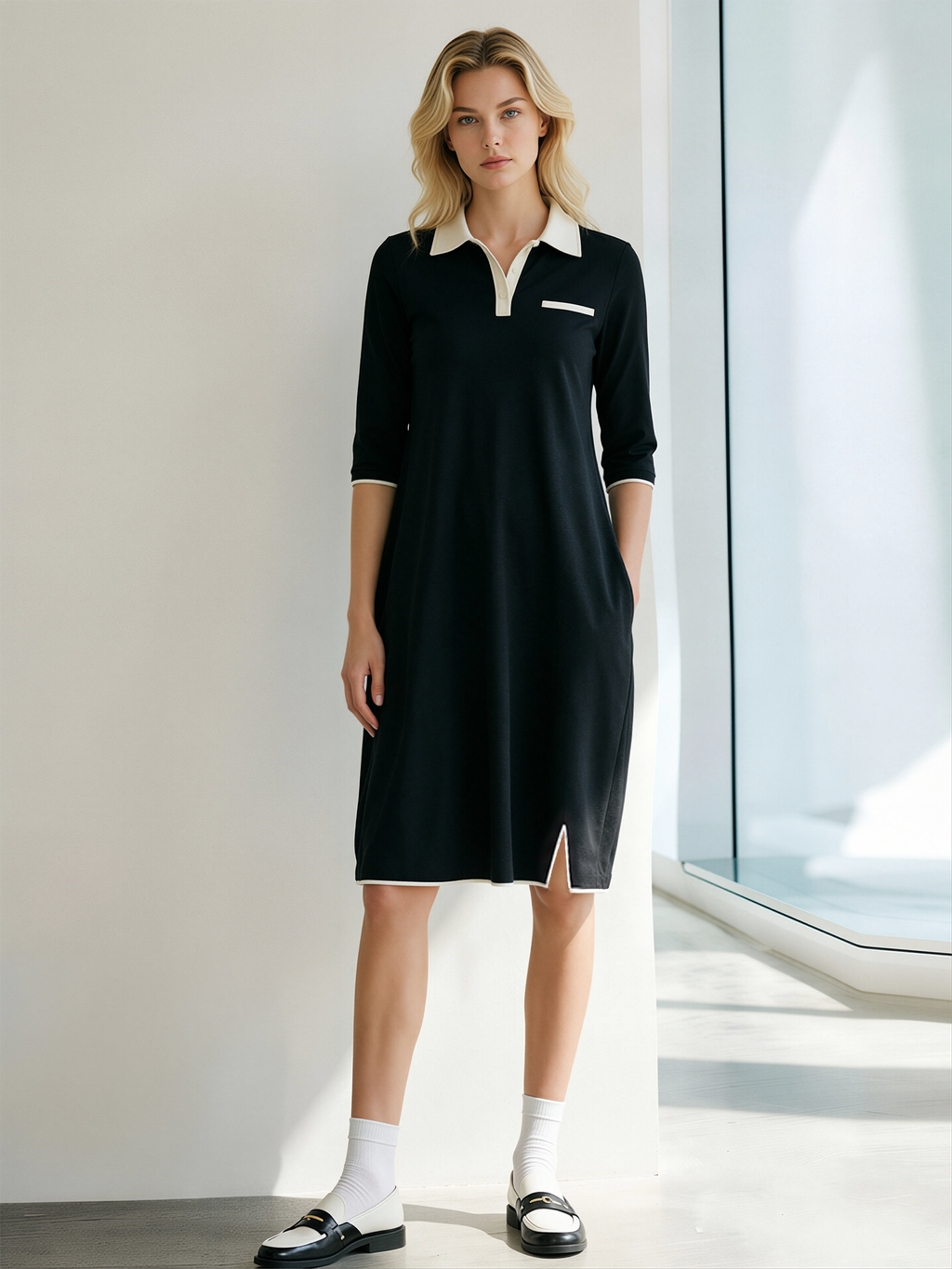 Posy Black Midi Dress