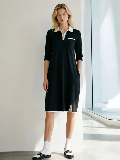 Posy Black Midi Dress