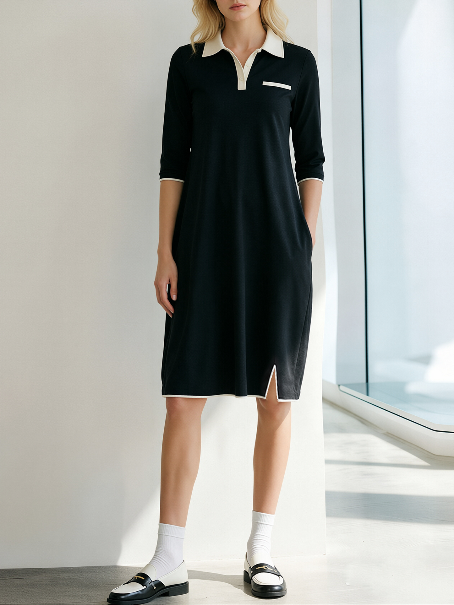 Posy Black Midi Dress