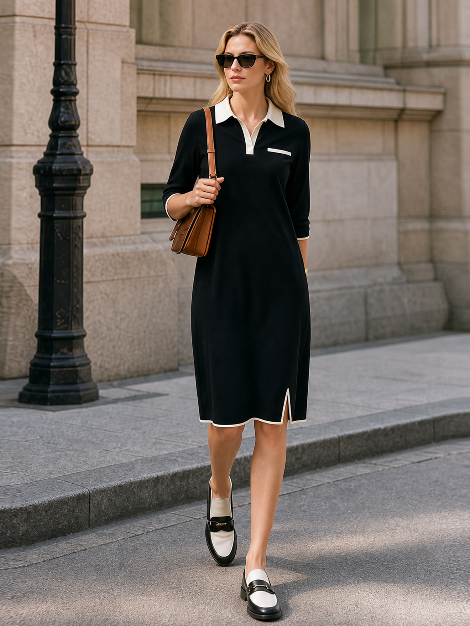 Posy Black Midi Dress