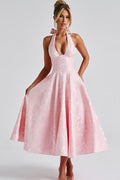 Camila | Halter Corset A-Line Midi Dress