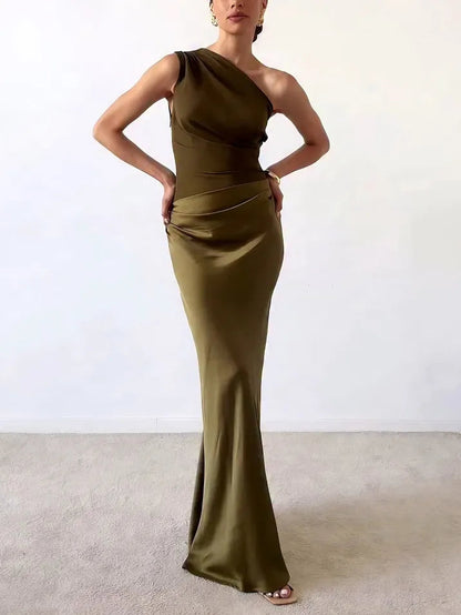 Amaryllis One Shoulder Maxi Dress