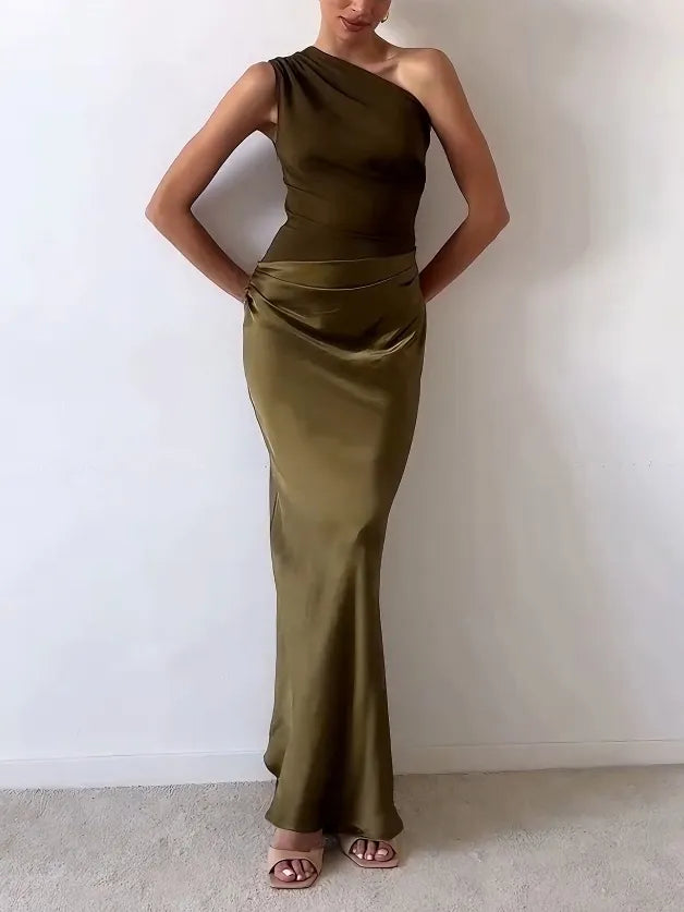 Amaryllis One Shoulder Maxi Dress