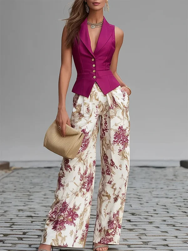 Serafina Red Sleeveless Co-ord Set