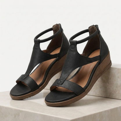 Women’s Lightweight Leather Platform Heel Sandals