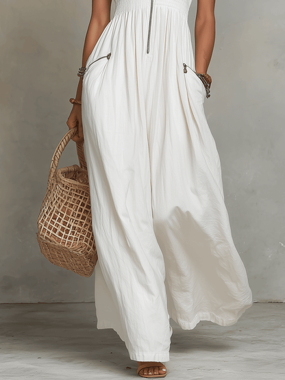 Liora White Sleeveless Maxi Dress
