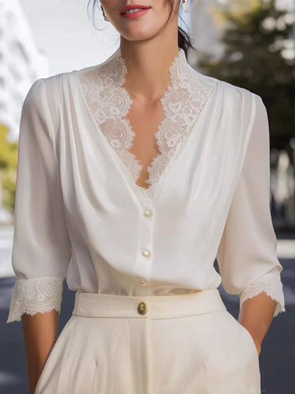 Fiorella Satin Lace Blouse