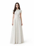 ADALINE Women's Short Sleeve Polka Dot Maxi Dress