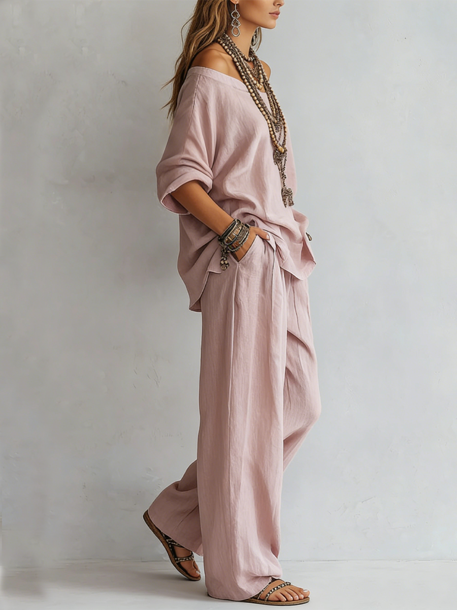Cordelia Pink Linen Co-ord Set