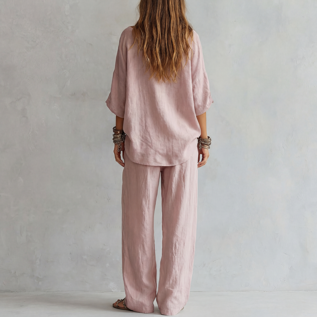 Cordelia Pink Linen Co-ord Set
