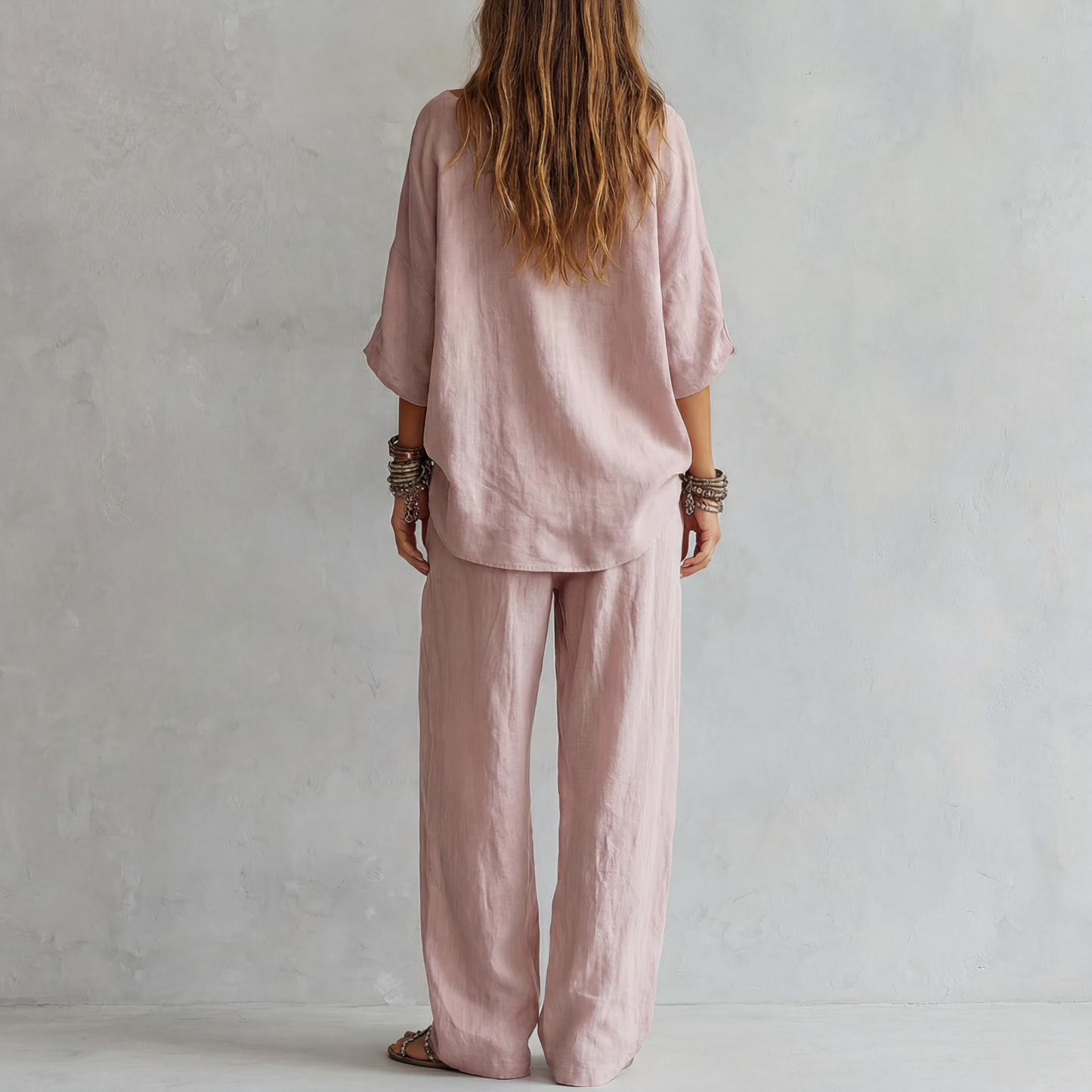 Cordelia Pink Linen Co-ord Set