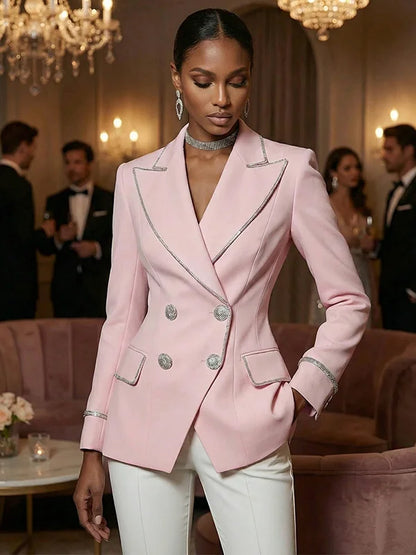 Hortense Pink Sheath Blazer