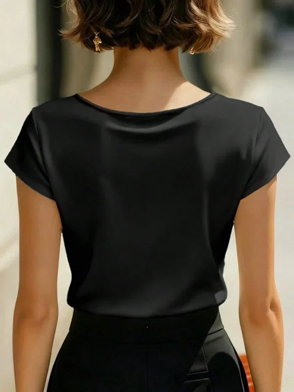 Greer Satin V-Neck Shirt