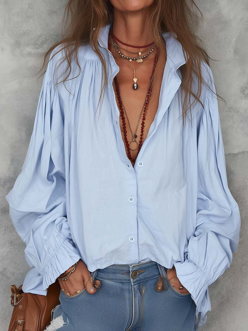 Auburn Cotton Ruffle Blouse