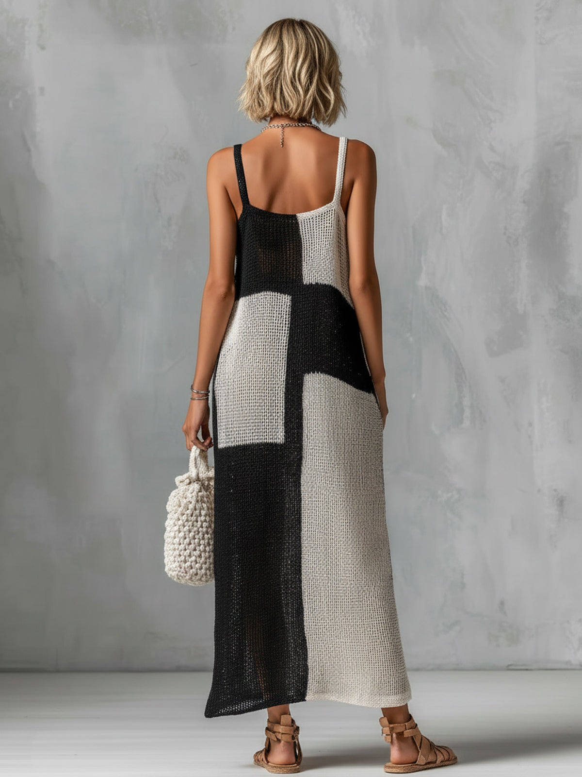 Iris Black Knit Sleeveless Maxi Dress