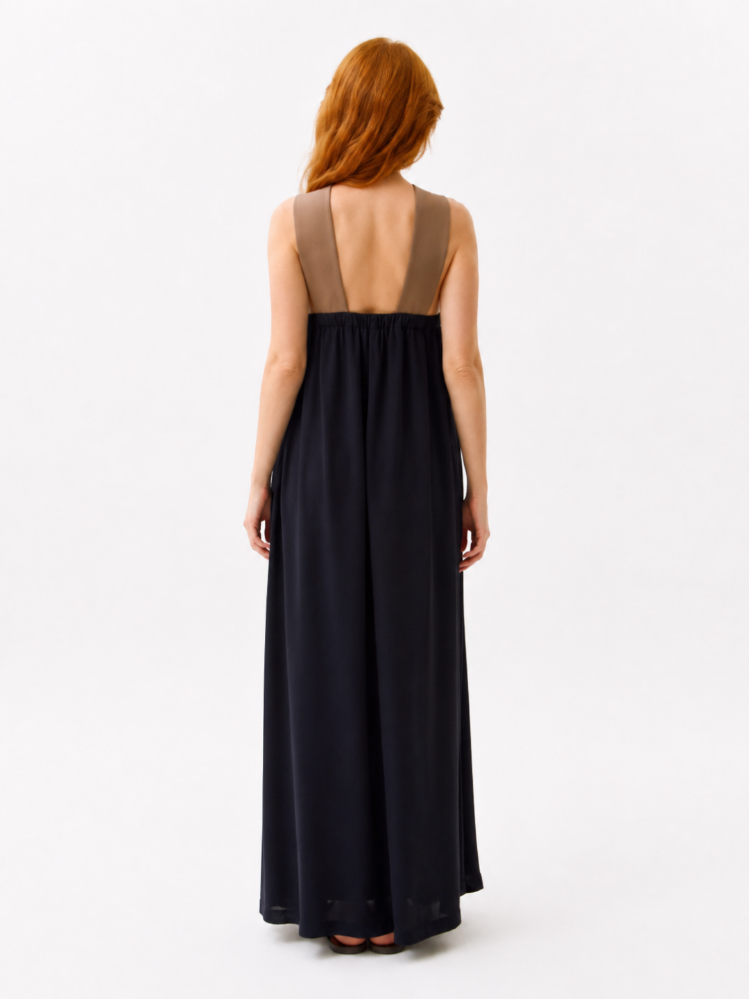 PRESLEIGH Women's Contrast Halter Neck Maxi Dress