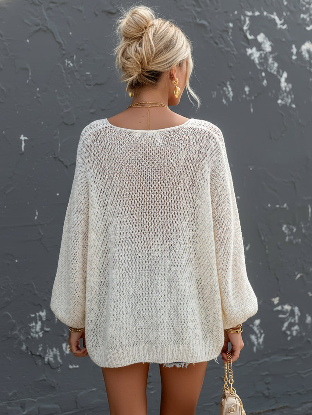 Niamh White Knit Top