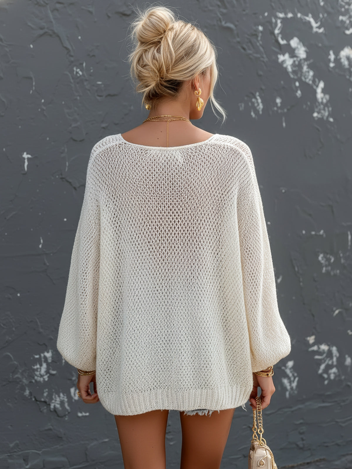 Niamh White Knit Top