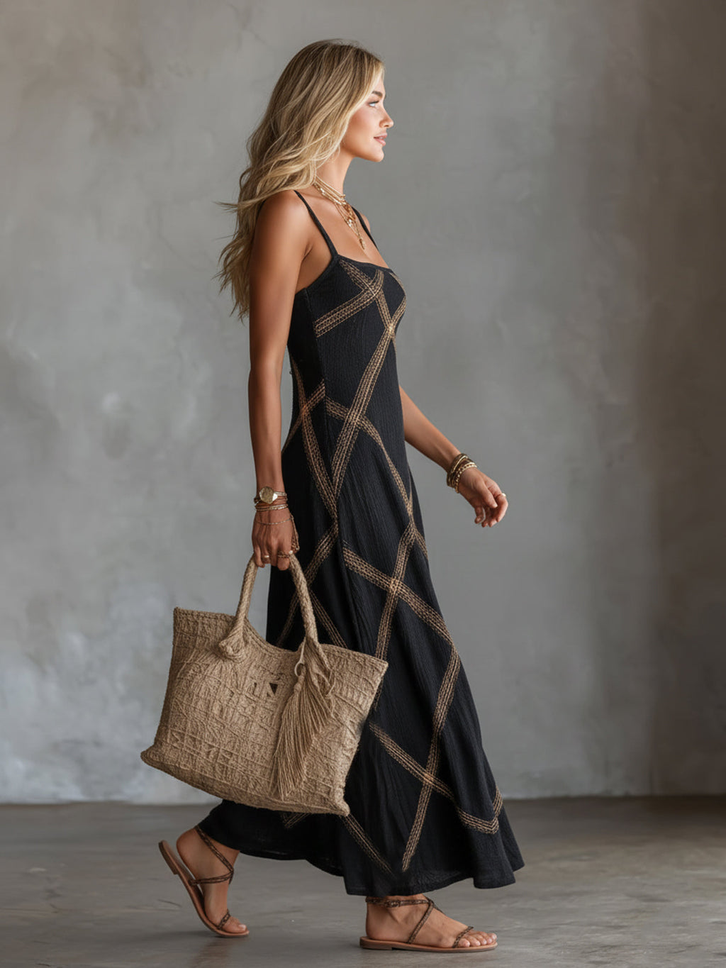 Mabel Black Sleeveless Maxi Dress