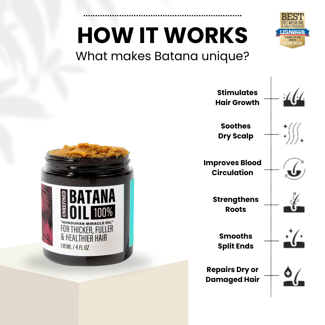 Pure Batana Oil #1 Authentic Hair Growth & Repair Oil from Honduras