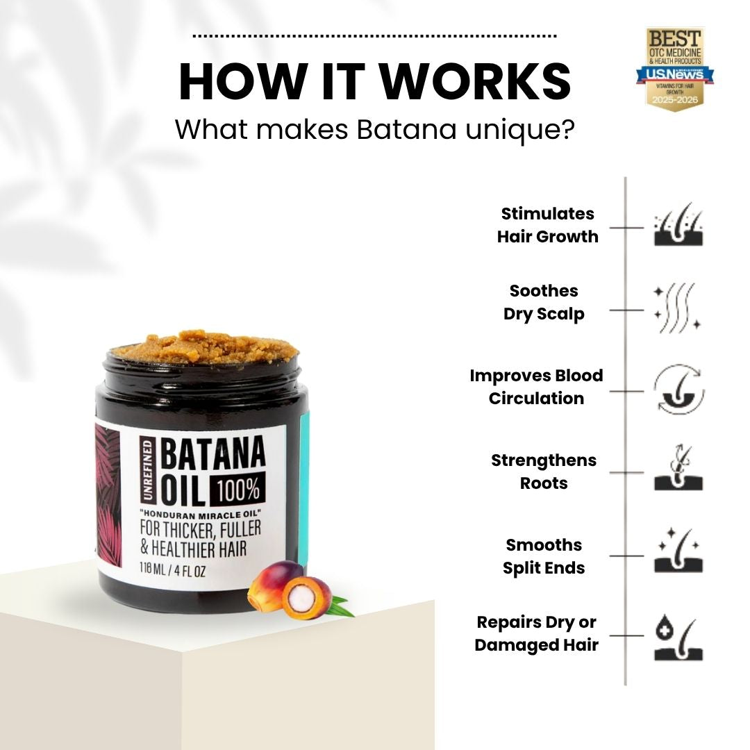 Pure Batana Oil #1 Authentic Hair Growth & Repair Oil from Honduras