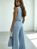 Orsola Blue Sleeveless Co-ord Set