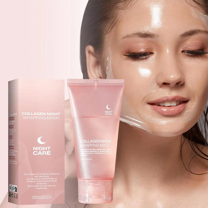 Hydrolyzed Collagen Overnight Facial Mask Wrapping Peel-Off Mask Hydrating Firming Mask for Elasticity Reduces Sagging Dullness