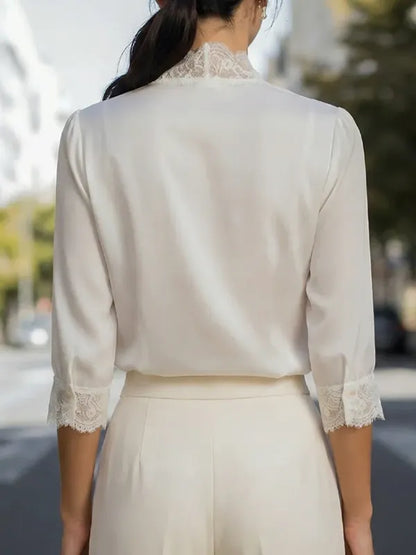 Fiorella Satin Lace Blouse