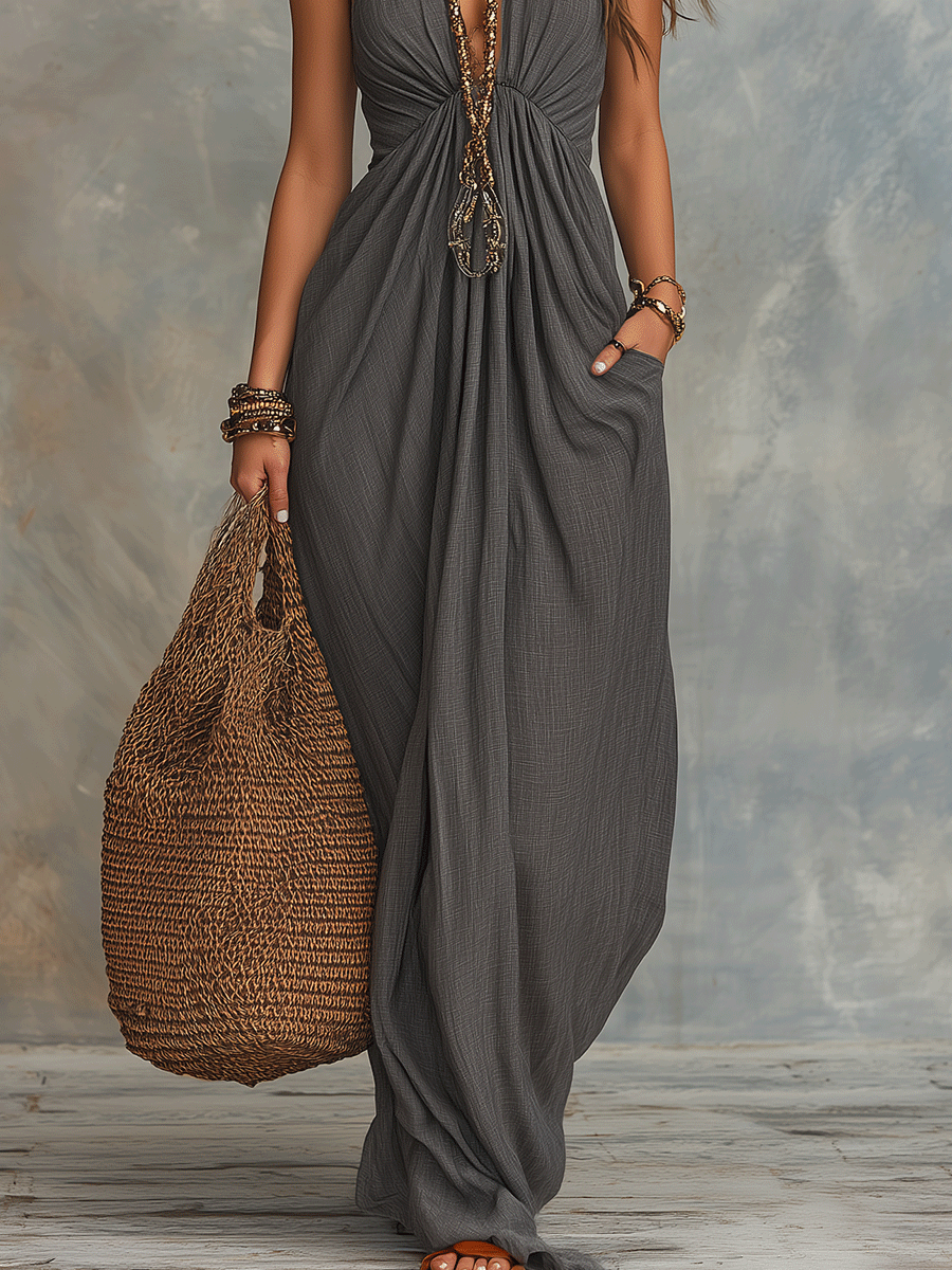 Evangeline Halter Maxi Dress