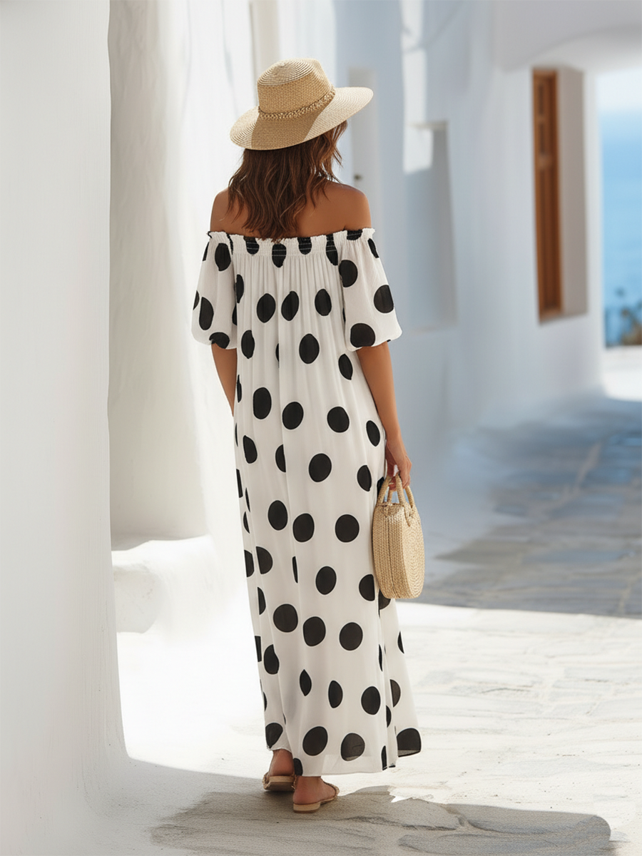 Yara Black Off-Shoulder Maxi Dress