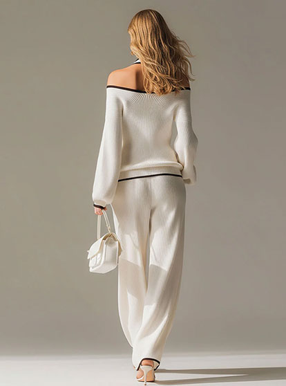 Verity White Knit Halter Co-ord Set
