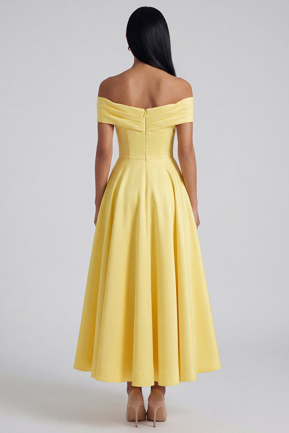 Ginevra Yellow A-Line Midi Dress