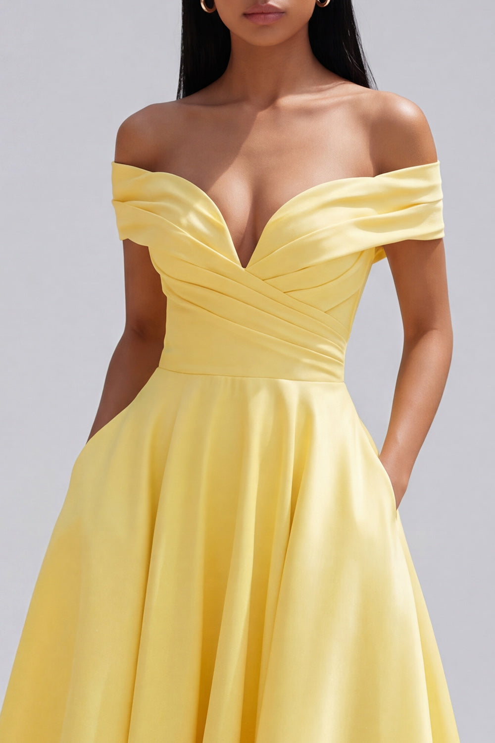 Ginevra Yellow A-Line Midi Dress