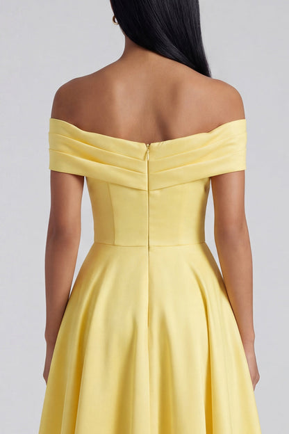 Ginevra Yellow A-Line Midi Dress