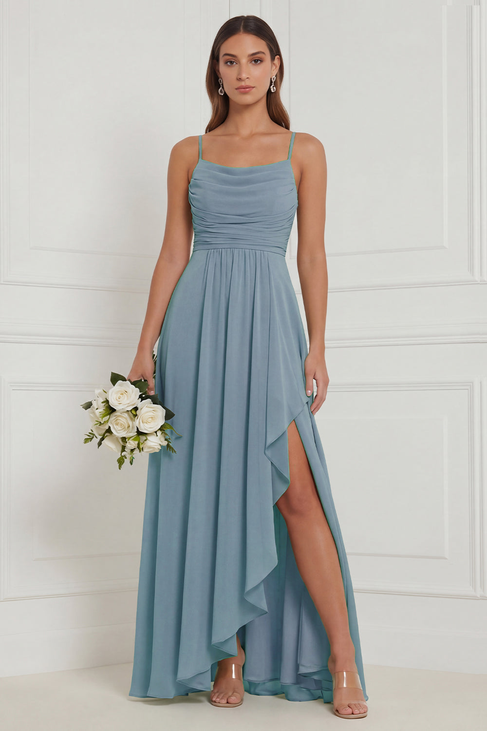 Heloise Sage Ruffle Dress