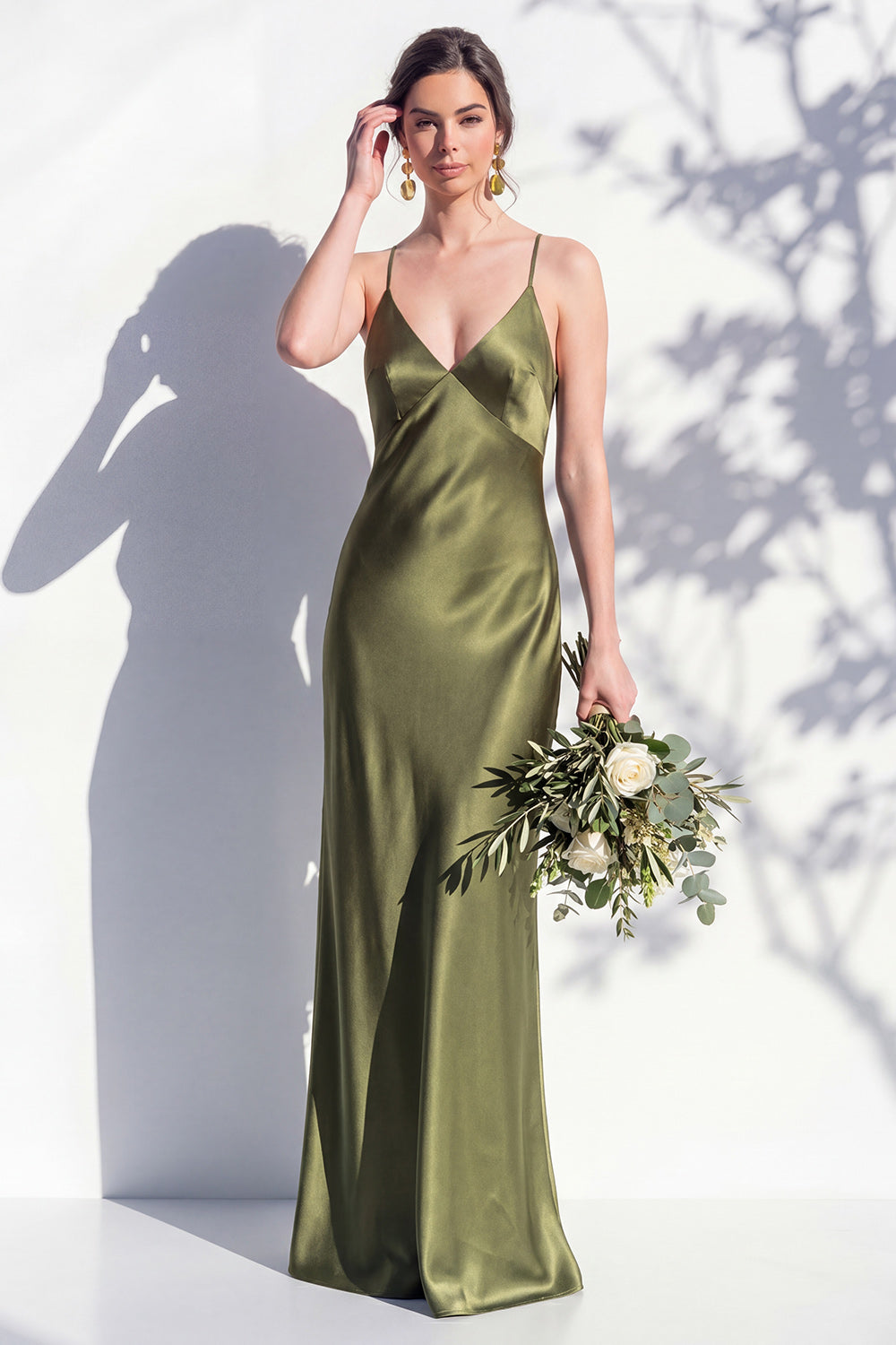 Rosabel Sage Satin Dress