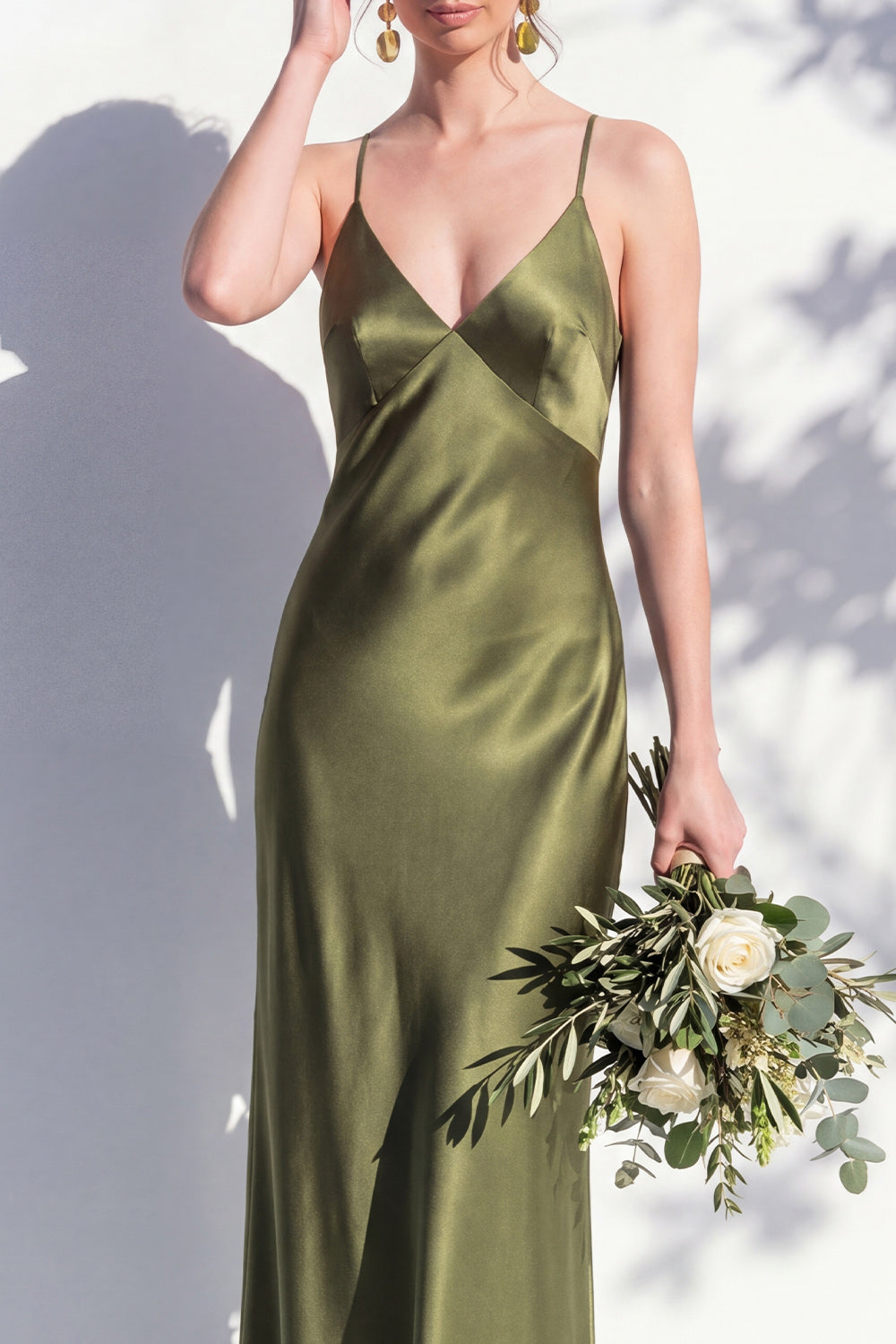 Rosabel Sage Satin Dress