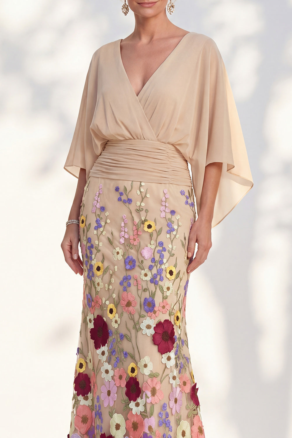 Severine Lilac V-Neck Dress